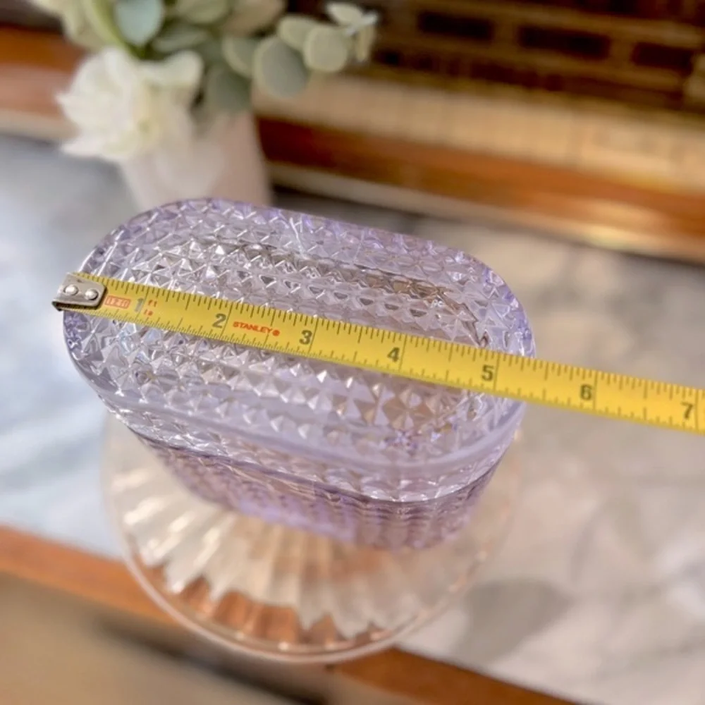 ✨NEW💜Target Bullseye Playground 2024 Purple Glass Trinket Box💎 - Picture 10 of 11